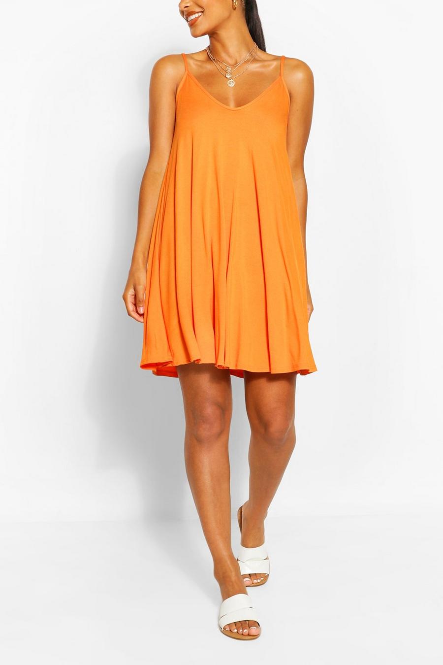 Orange Basic Swing Dress image number 1