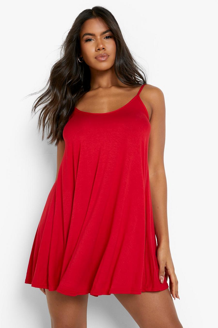 Poppy red Basic Swing Dress