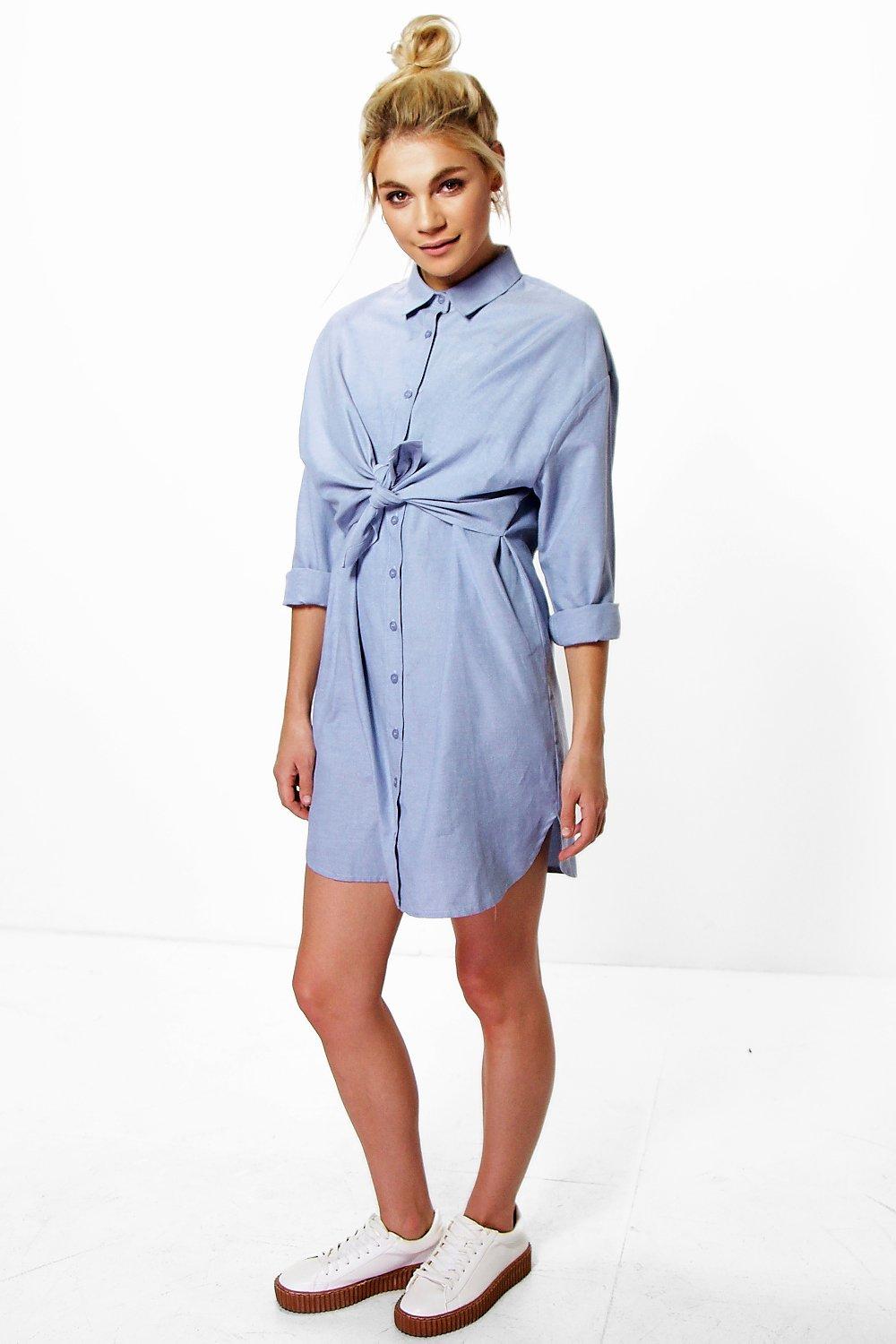 tie front tshirt dress