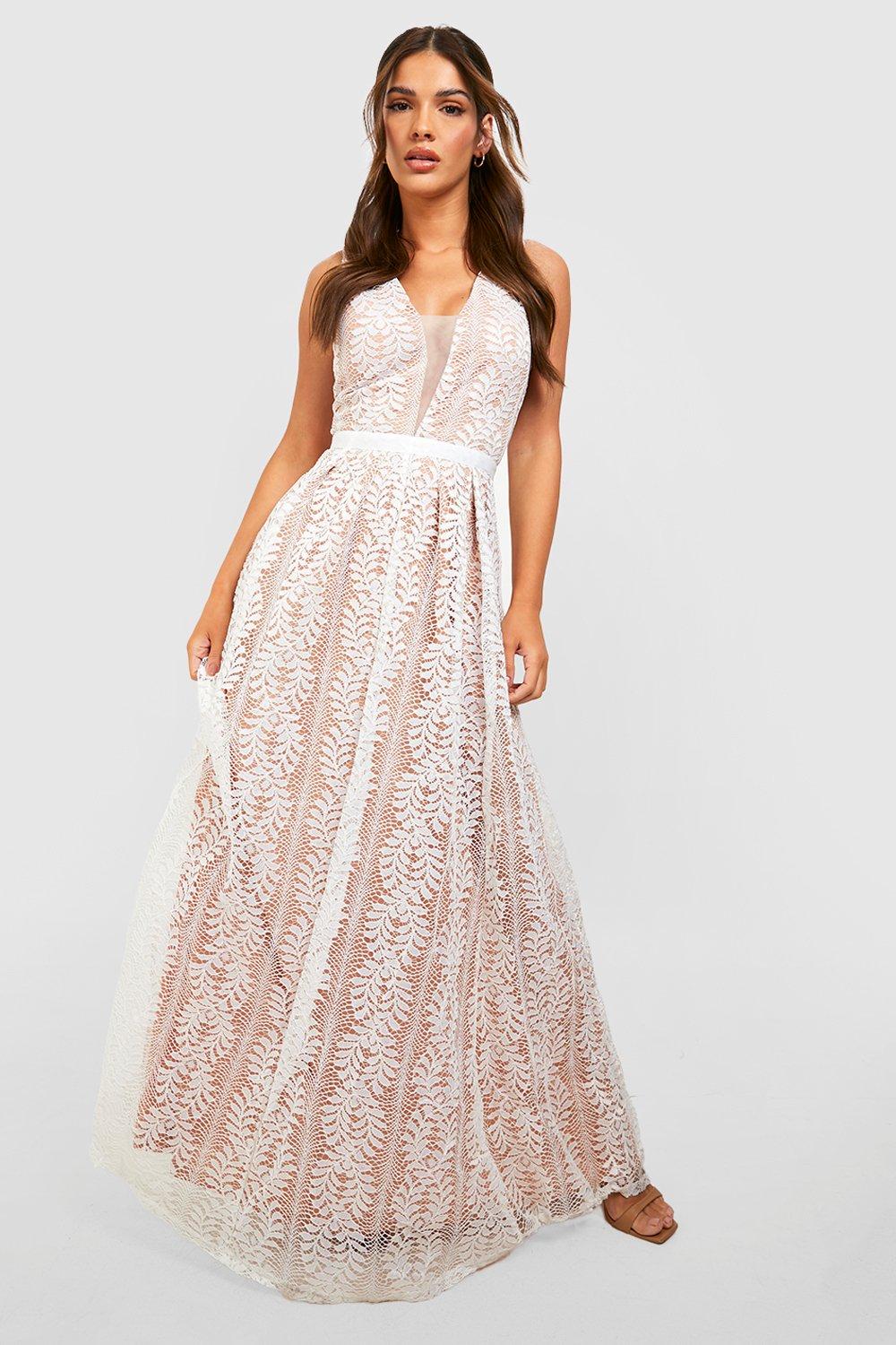 Boohoo lace shop maxi dress