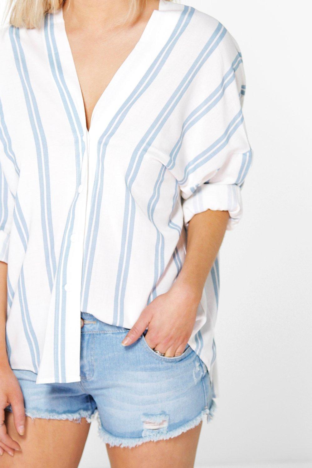 Women's blue striped shirts