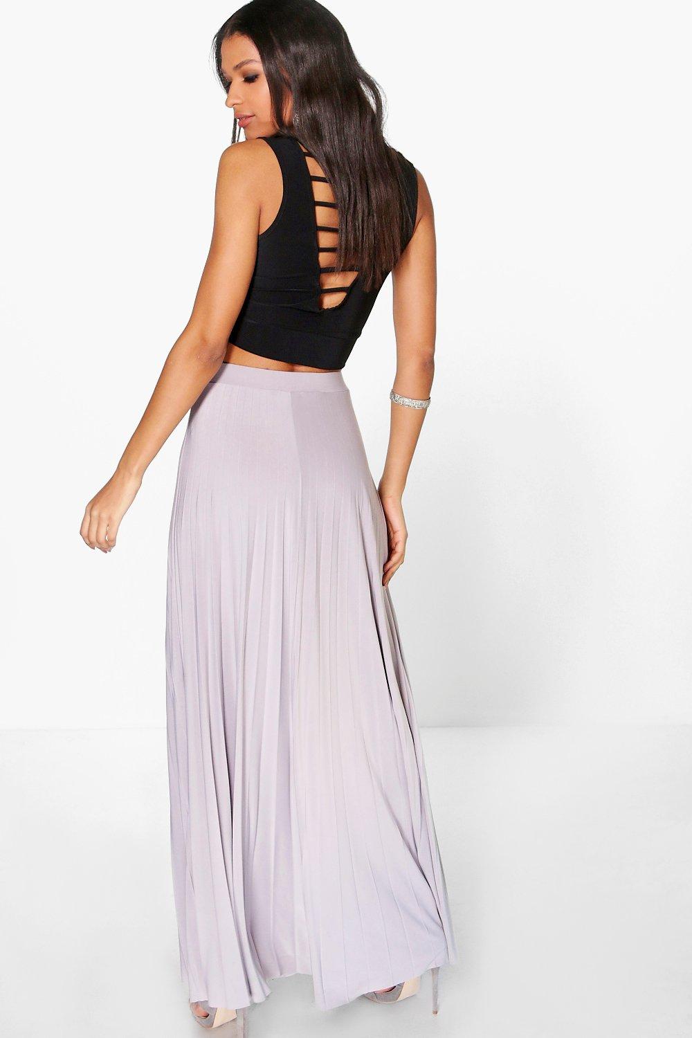 Chiffon pleated 2025 maxi skirt boohoo