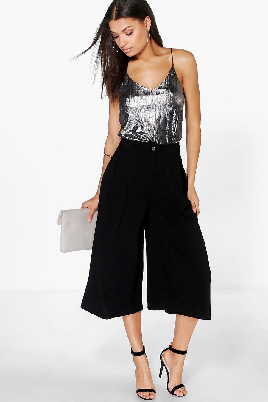 Orianna Pleat Front Wide Leg Tailored Culottes image number 1