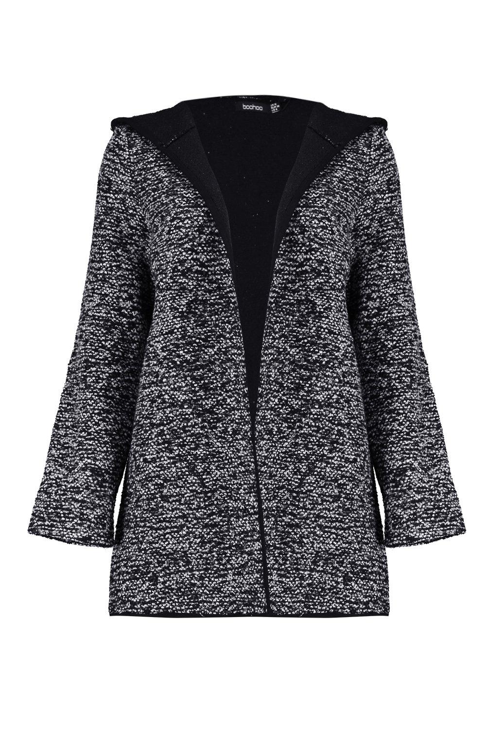 Laura Hooded Boucle Coat boohoo