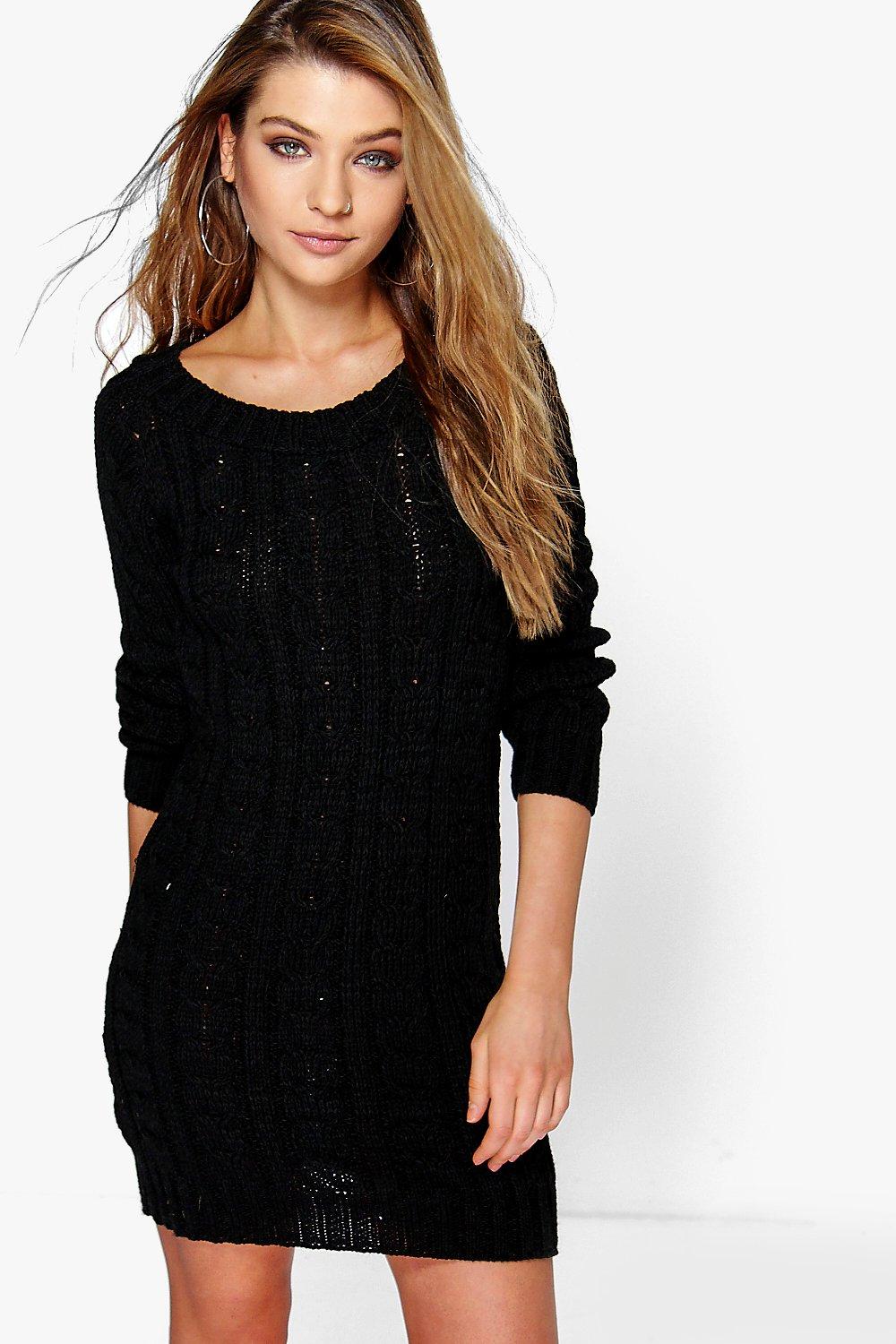 cable knit mini dress