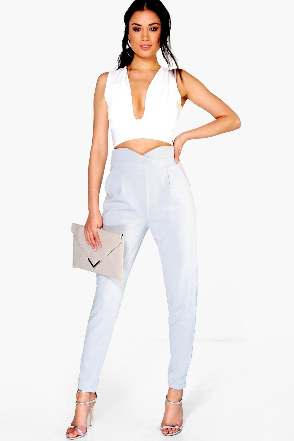 boohoo white trousers