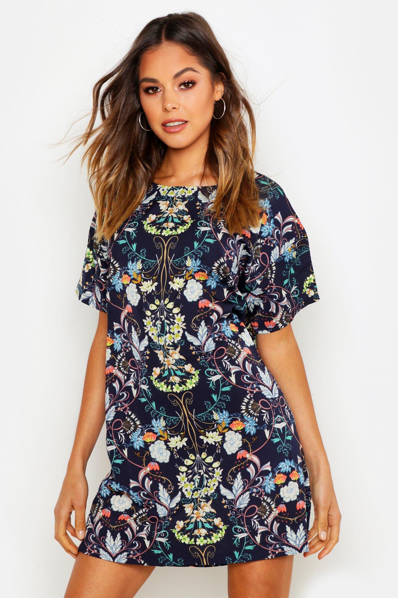 boohoo navy floral dress