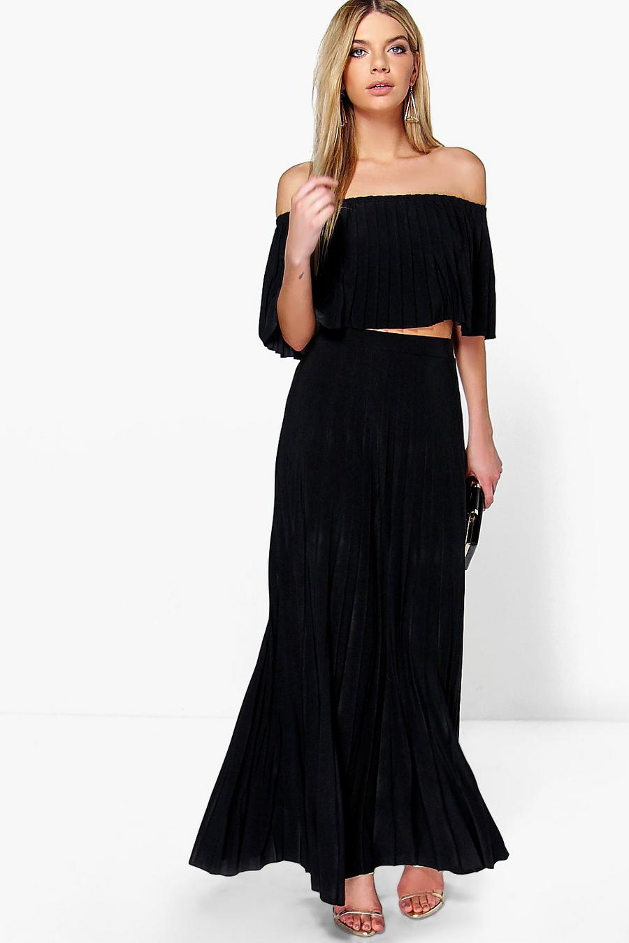 Ari Pleated Off The Shoulder Top & Maxi Co-Ord Set image number 1