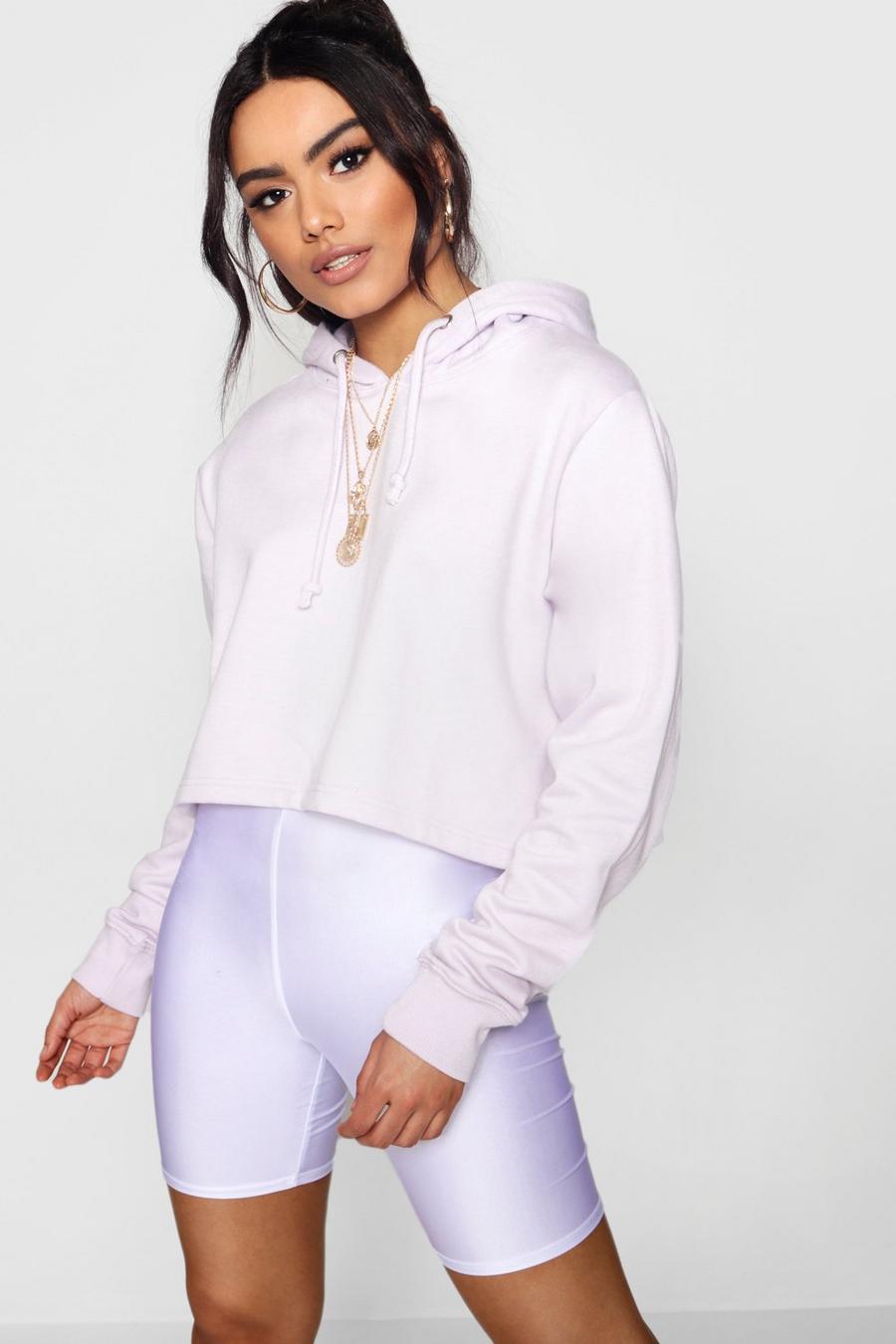 Lilac Basic Cropped Overhead Hoodie image number 1