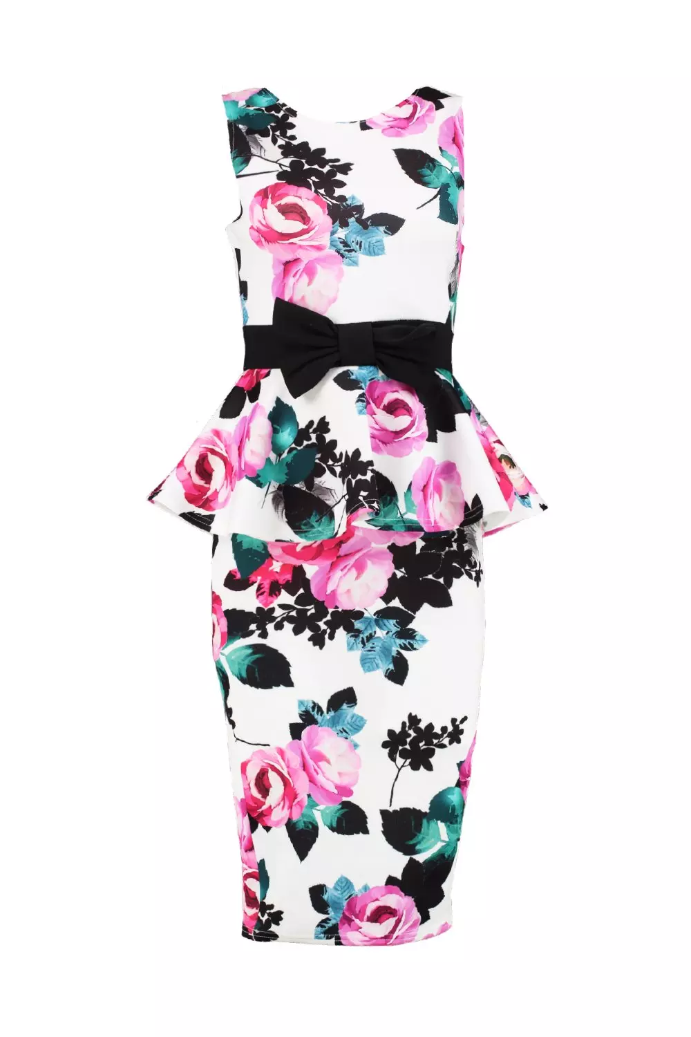 Multi Suzanne Floral Peplum Midi Dress alternative image