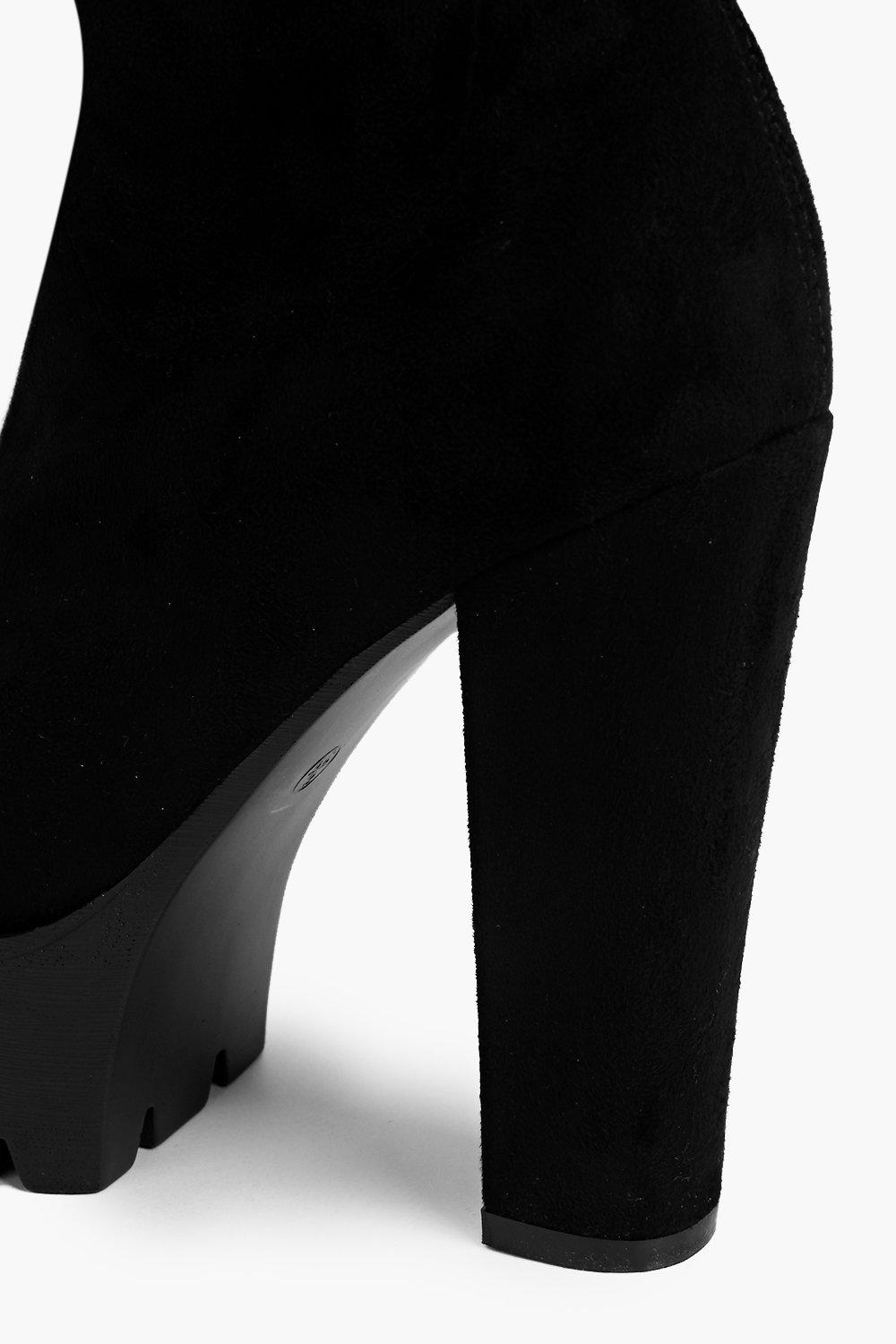 cleated thigh high boots