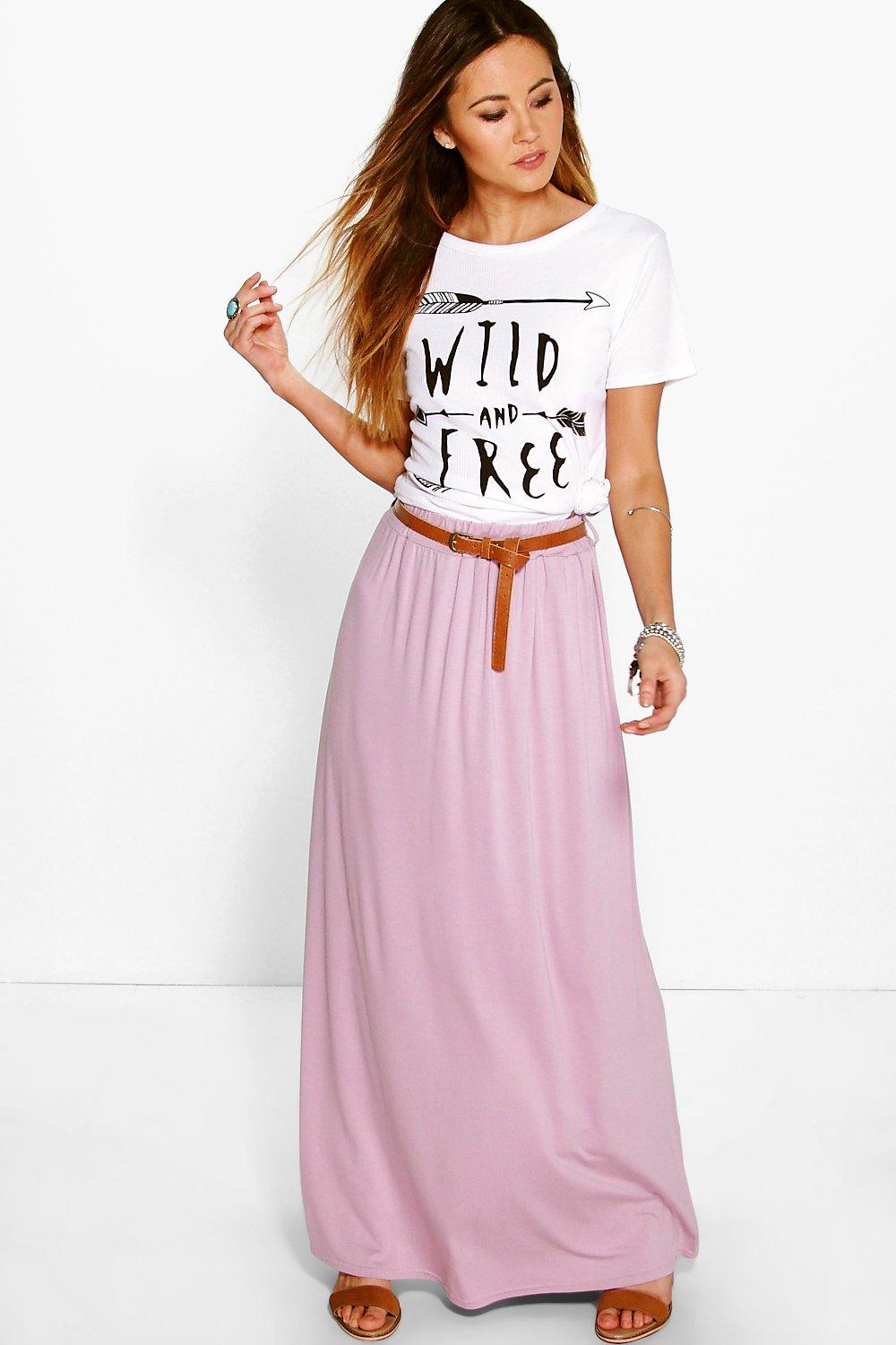 belted maxi skirt