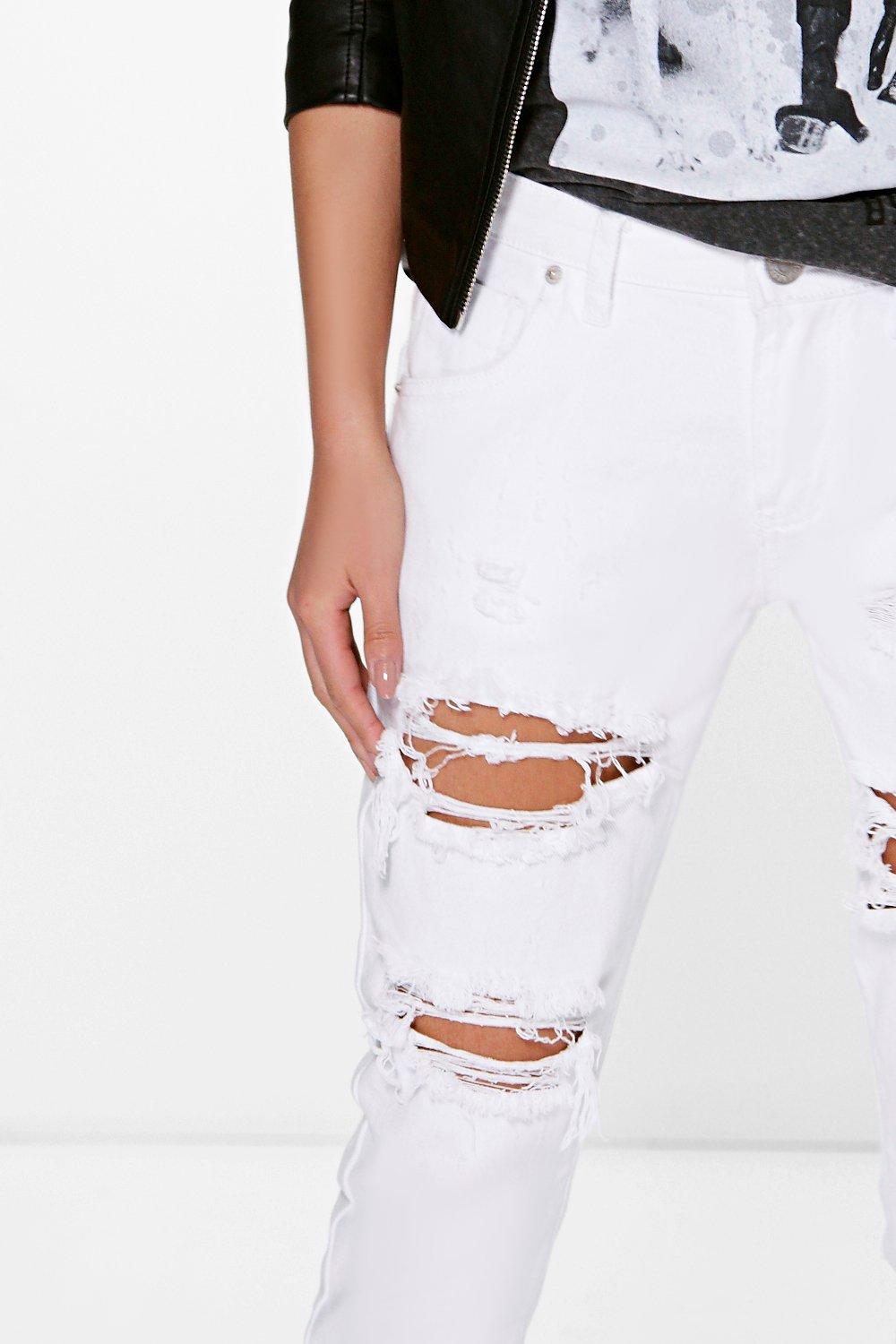 distressed white mom jeans