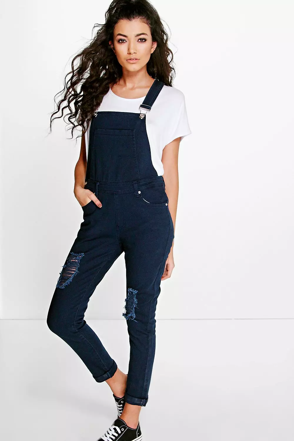 Boohoo slouch clearance pocket denim dress