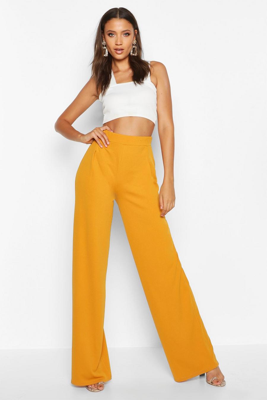 Mustard Tall Wide Leg Pants image number 1