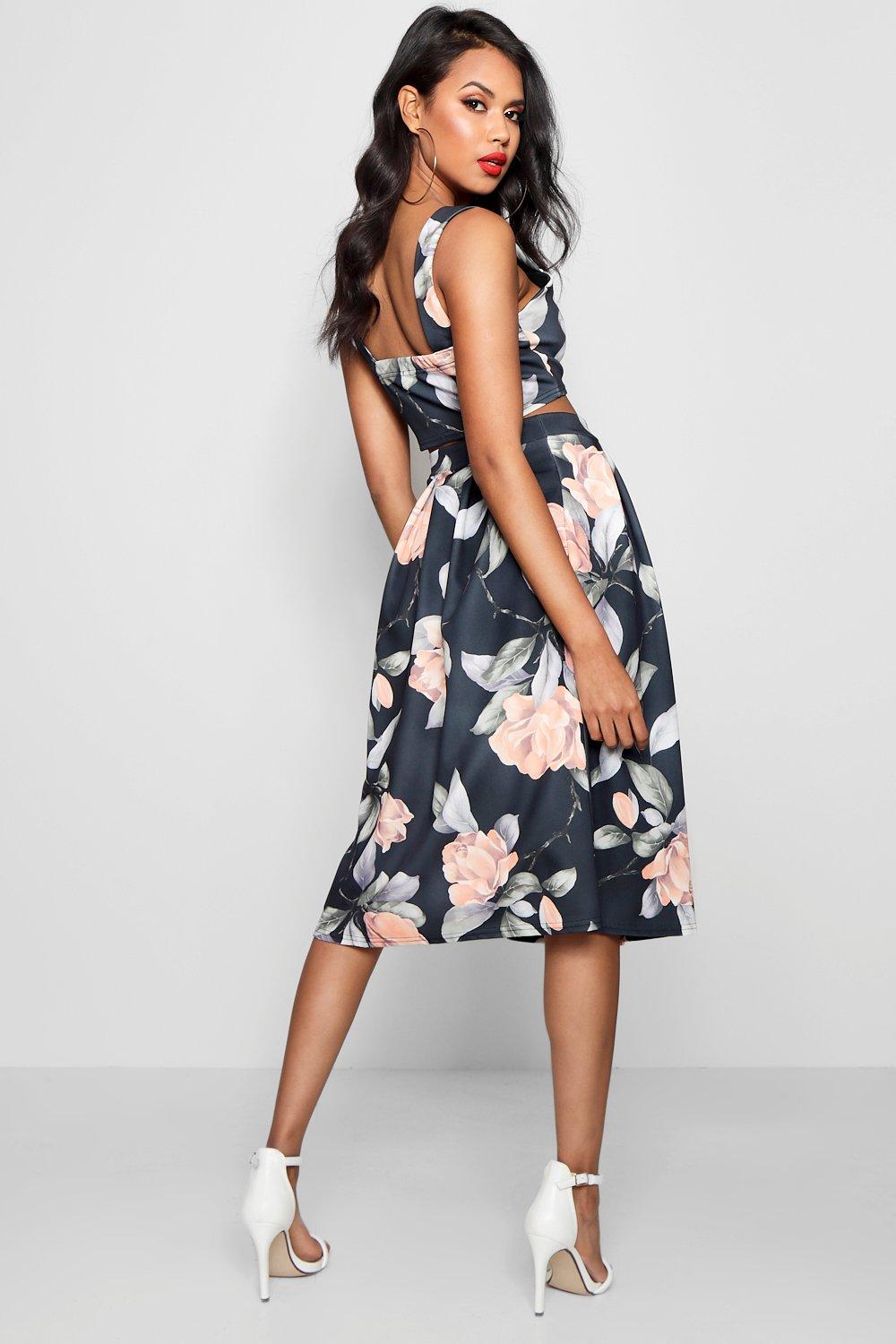 Boohoo two piece hot sale skirt and top