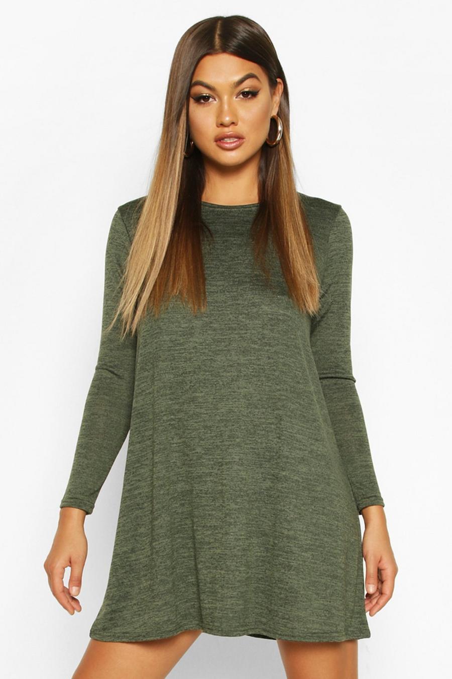 Olive Knitted Swing Dress image number 1
