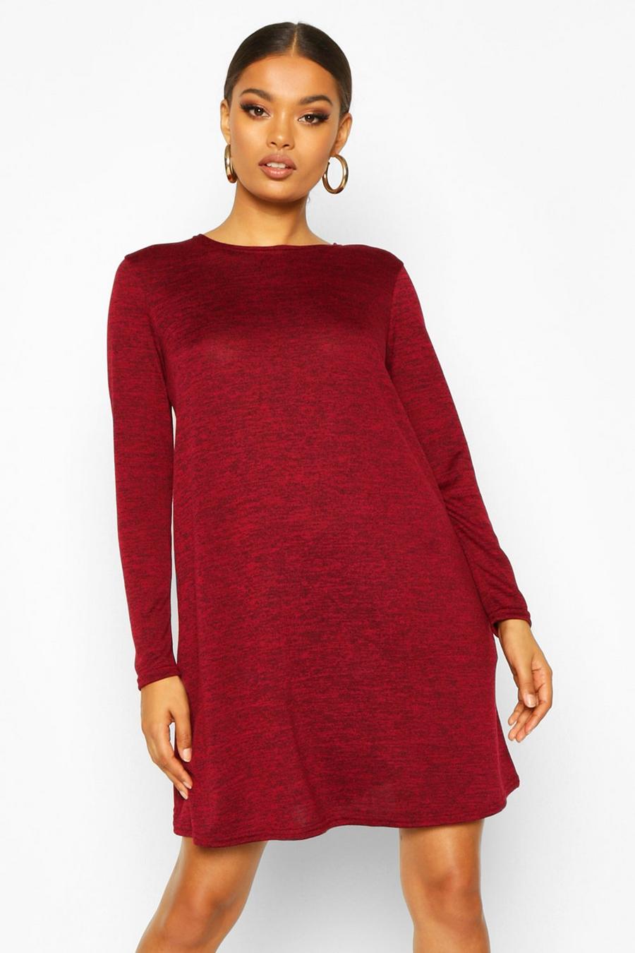 Wine Knitted Swing Dress image number 1