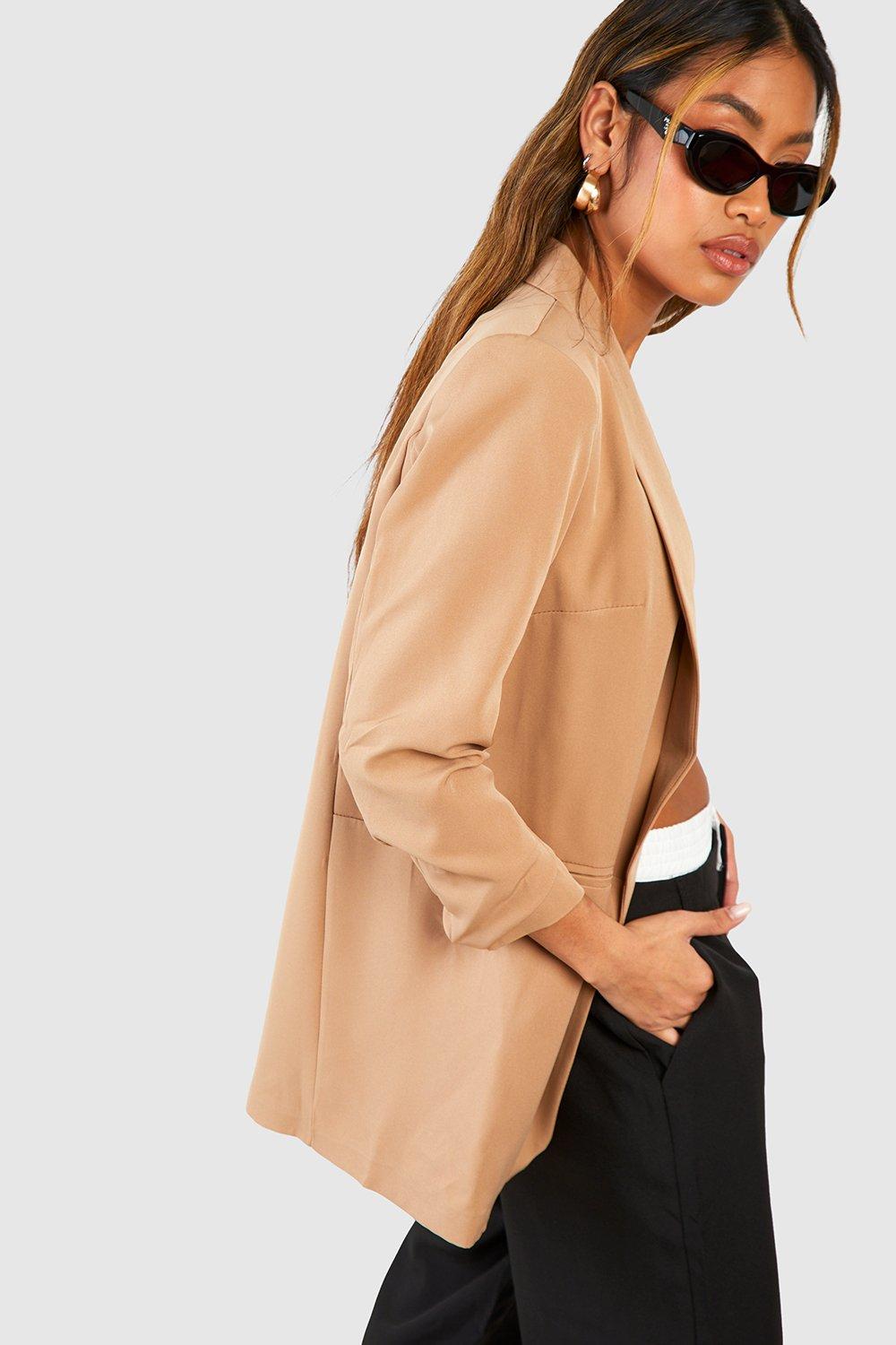 Ruched Sleeve Blazer