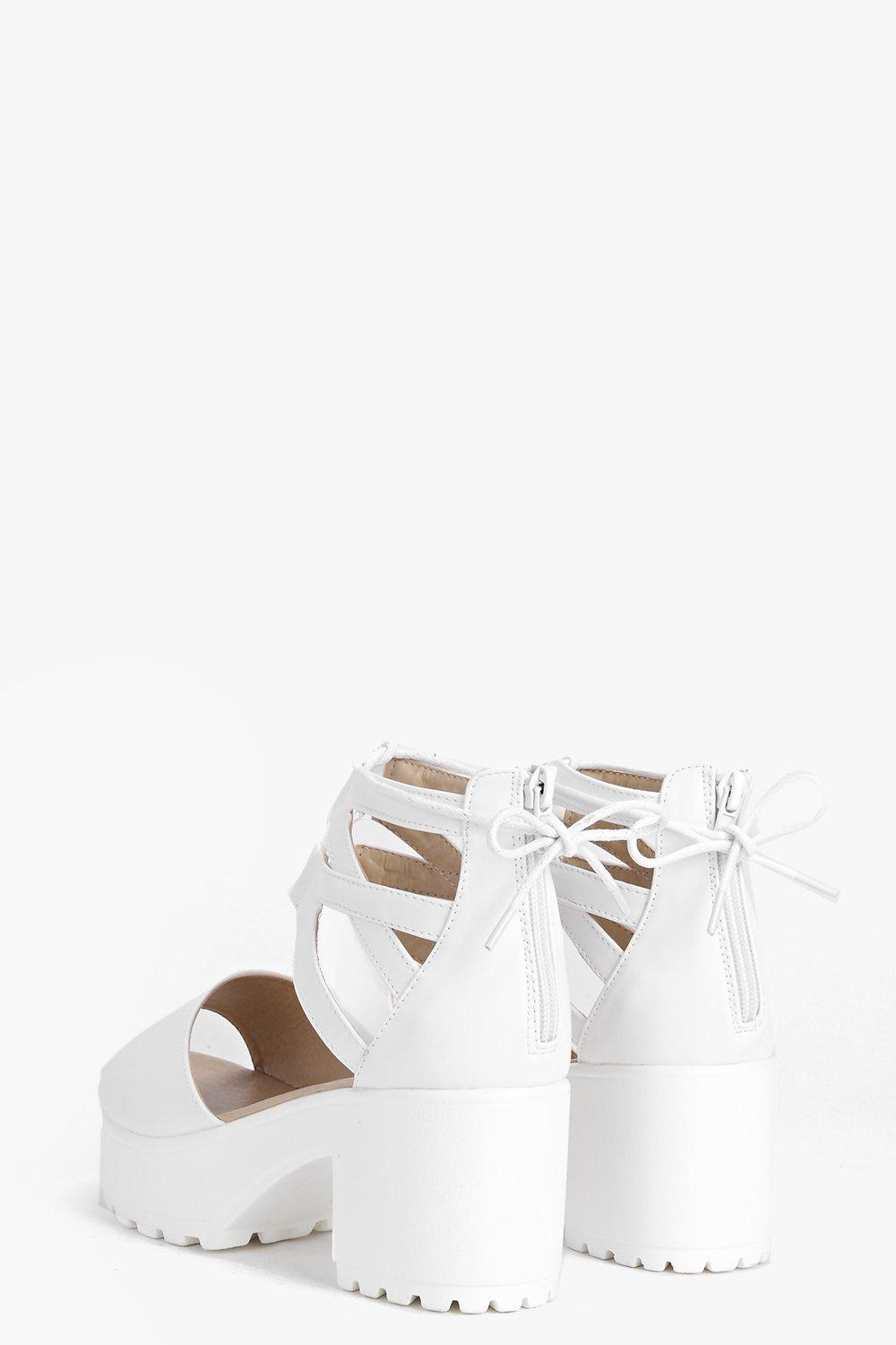 white cleated sandals