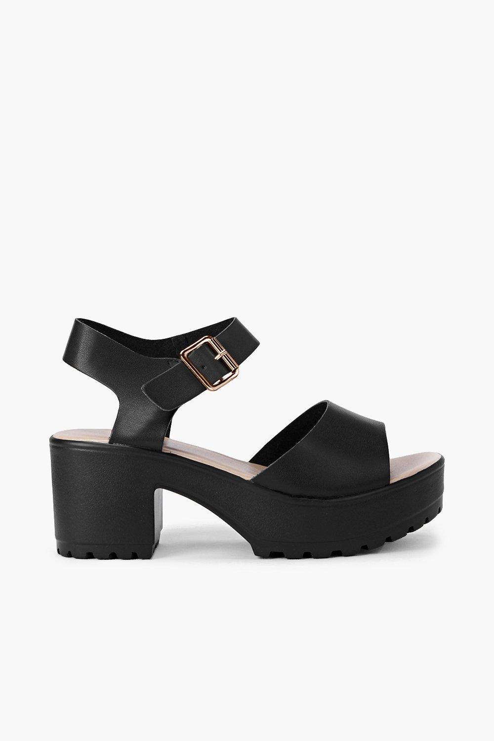 Peeptoe Two Part Cleated Sandals boohoo IE