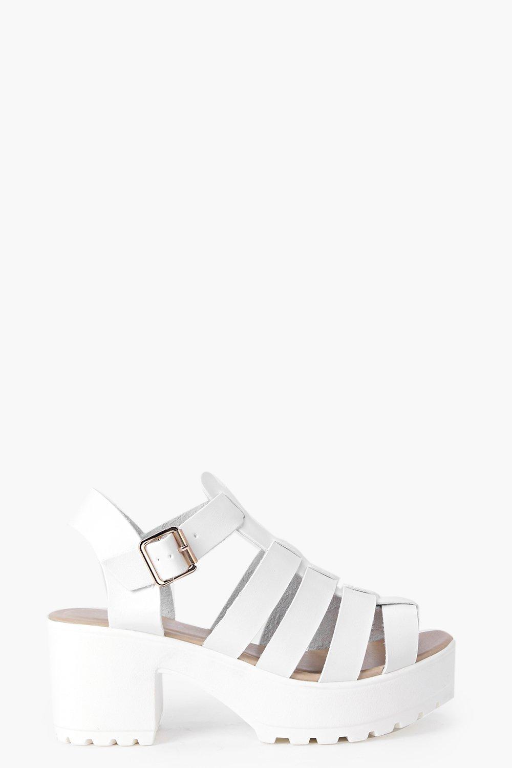 white cleated sandals