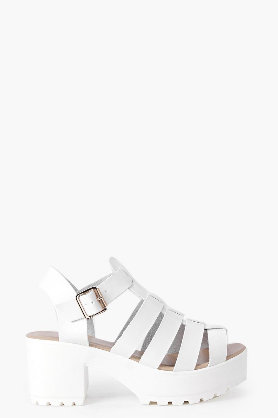 White Fisherman Cleated Sandals image number 1