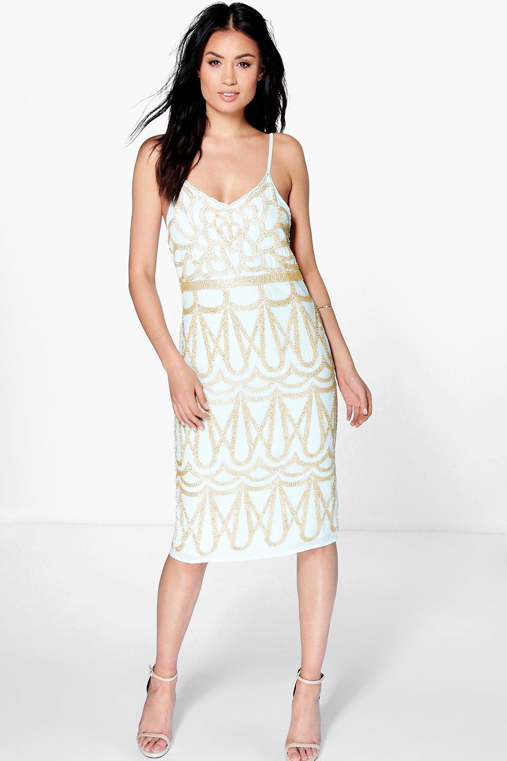 boohoo beaded dress