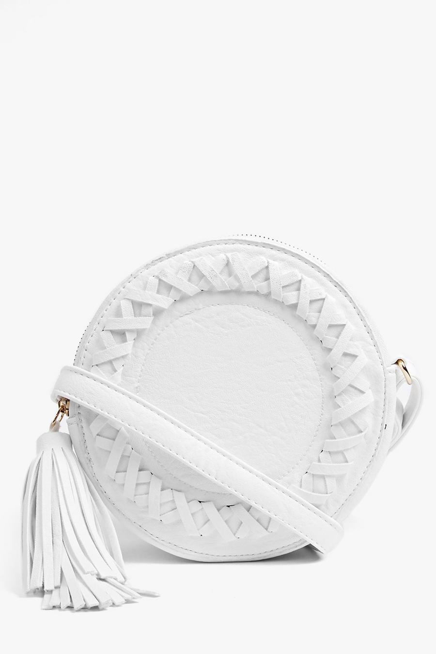 White Isla Structured Plait Detail Cross Body Bag image number 1