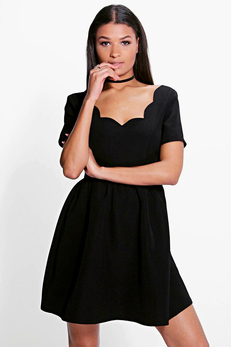 Meiying Scallop Neckline Jacquard Skater Dress image number 1