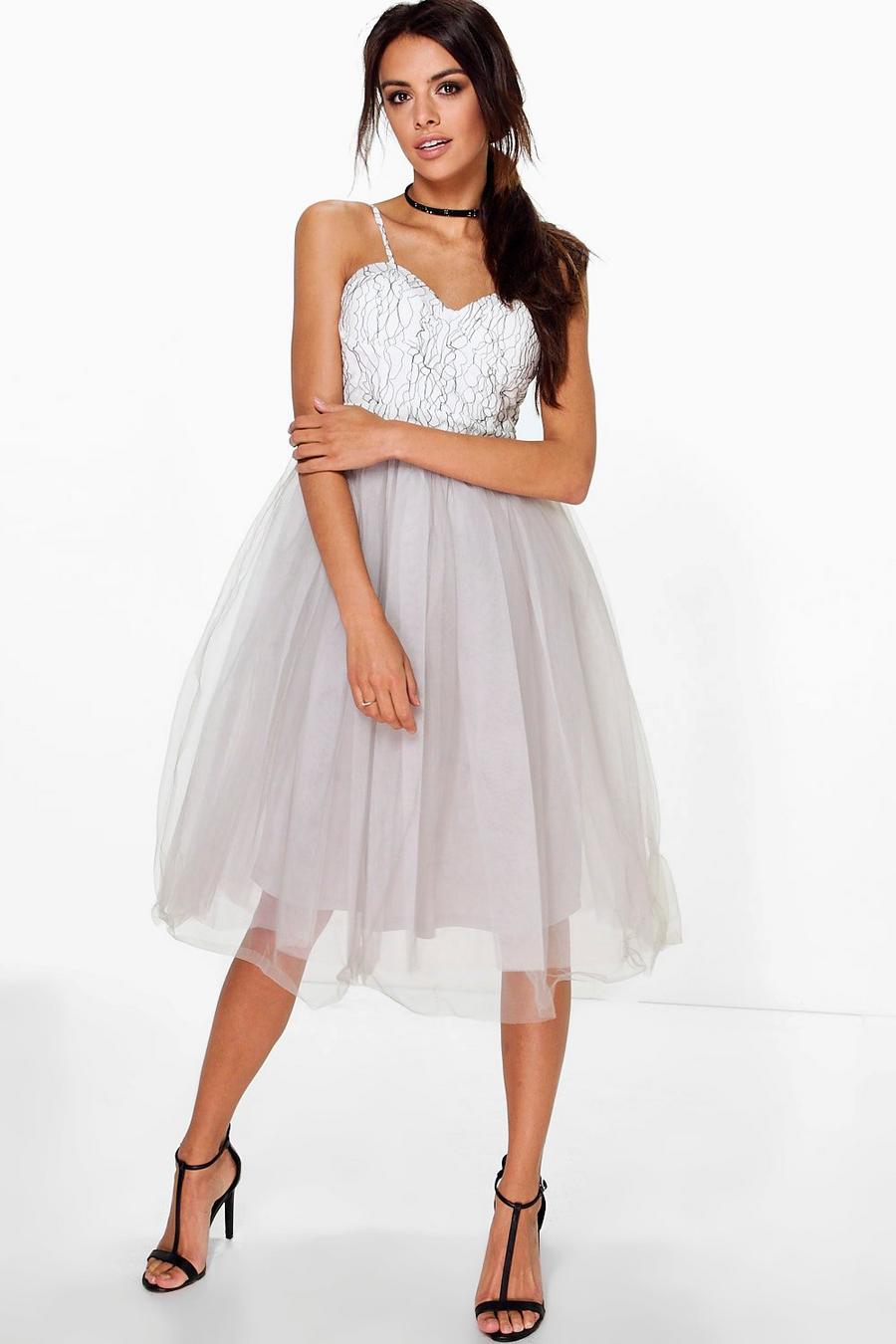Grey Boutique Ana Corded Lace Tulle Prom Dress image number 1