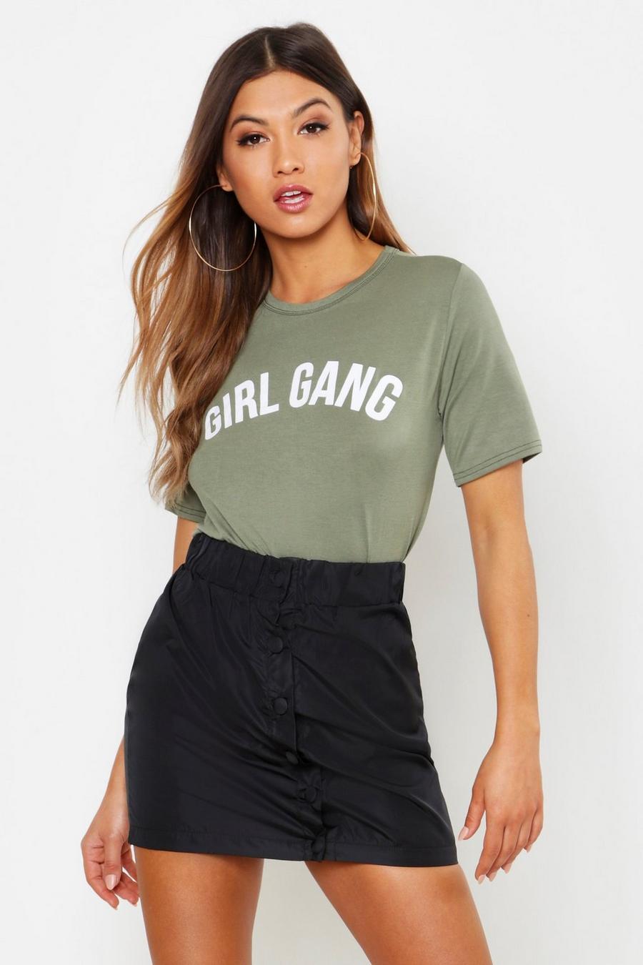 Khaki Girl Gang Oversize t-shirt image number 1