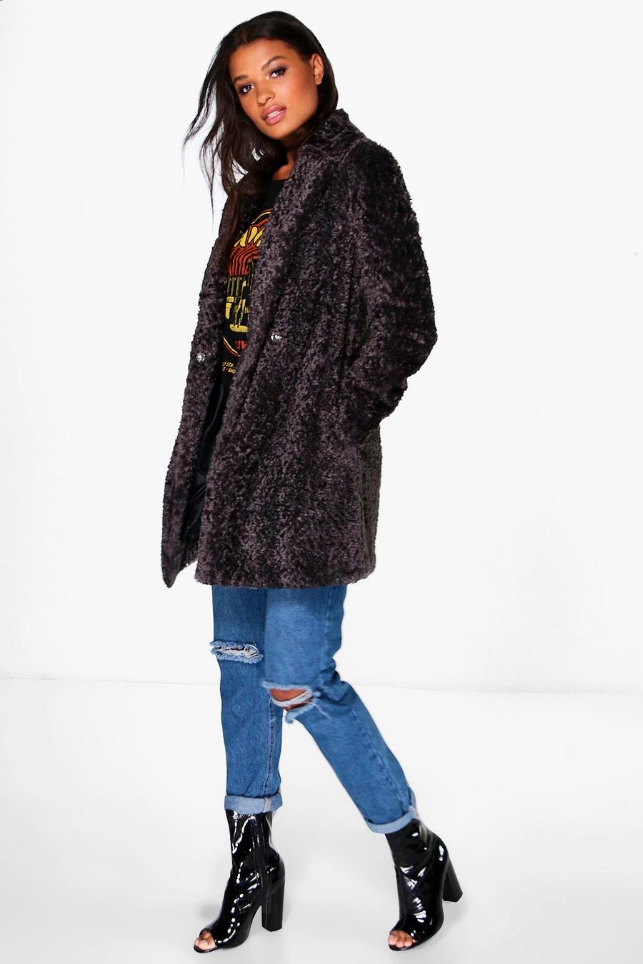 Boutique Emilia texturées manteau en fausse fourrure image number 1