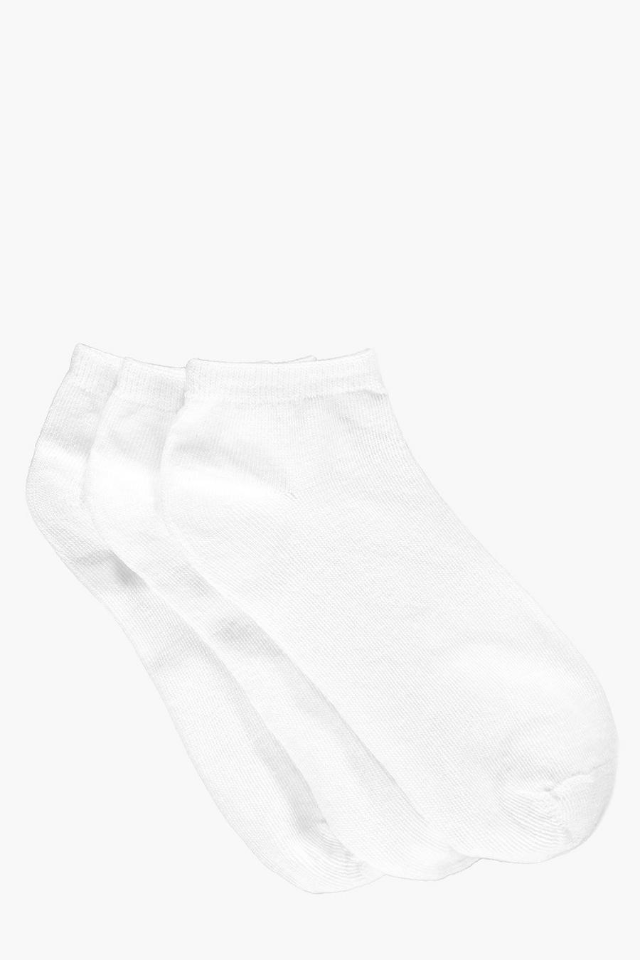 Pack de 3 calcetines deportivos de color liso, Blanco image number 1