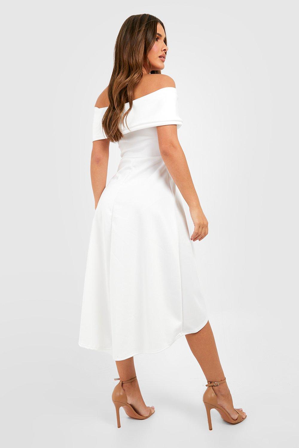 Boohoo white shop skater dress