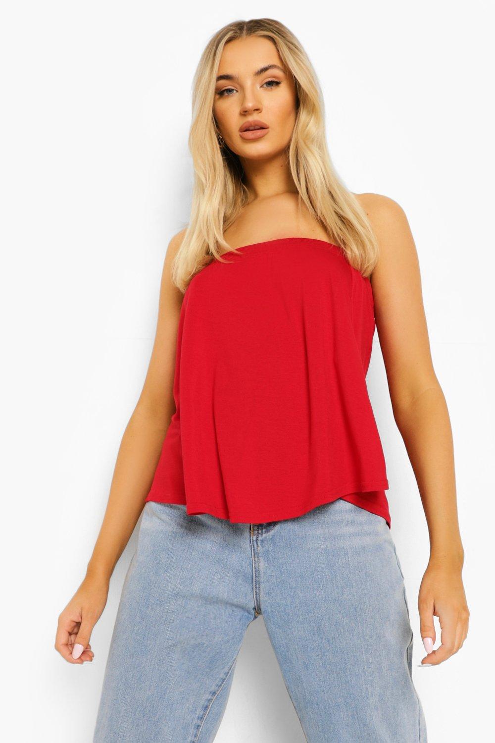 Red boob sale tube top