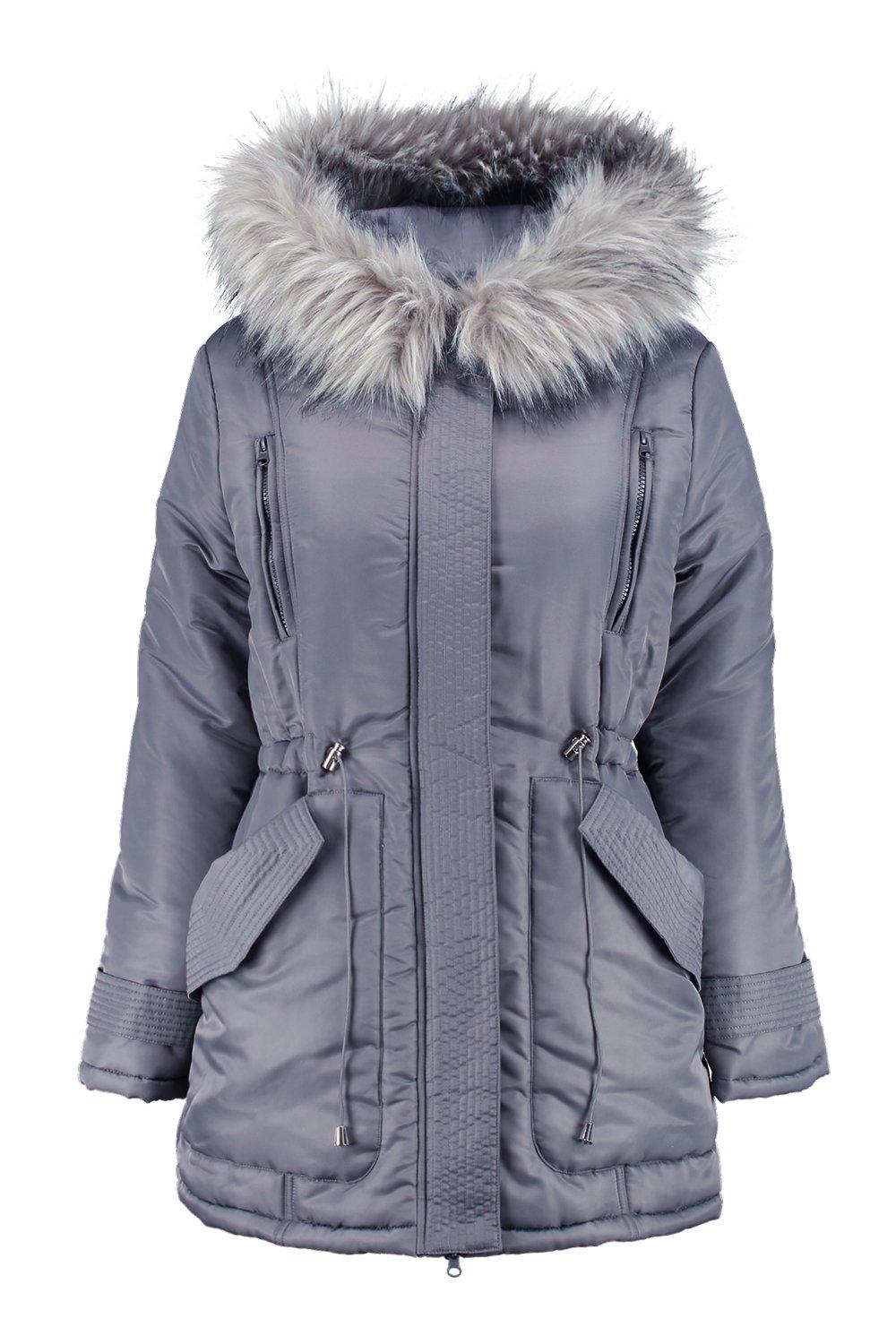 当季大流行 Lily Luxe Padded Coat With Faux Fur Hood | boohoo USA ニット/セーター