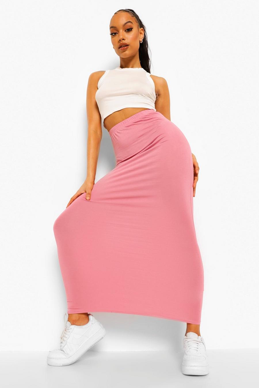 Rose Basic Jersey Knit Maxi Skirt image number 1