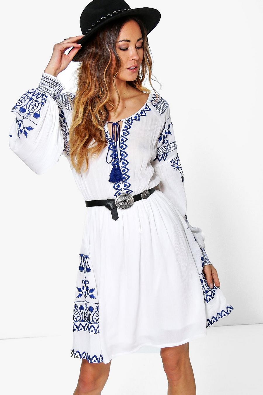 Boutique Ari Embroidered Blouson Sleeve Dress image number 1