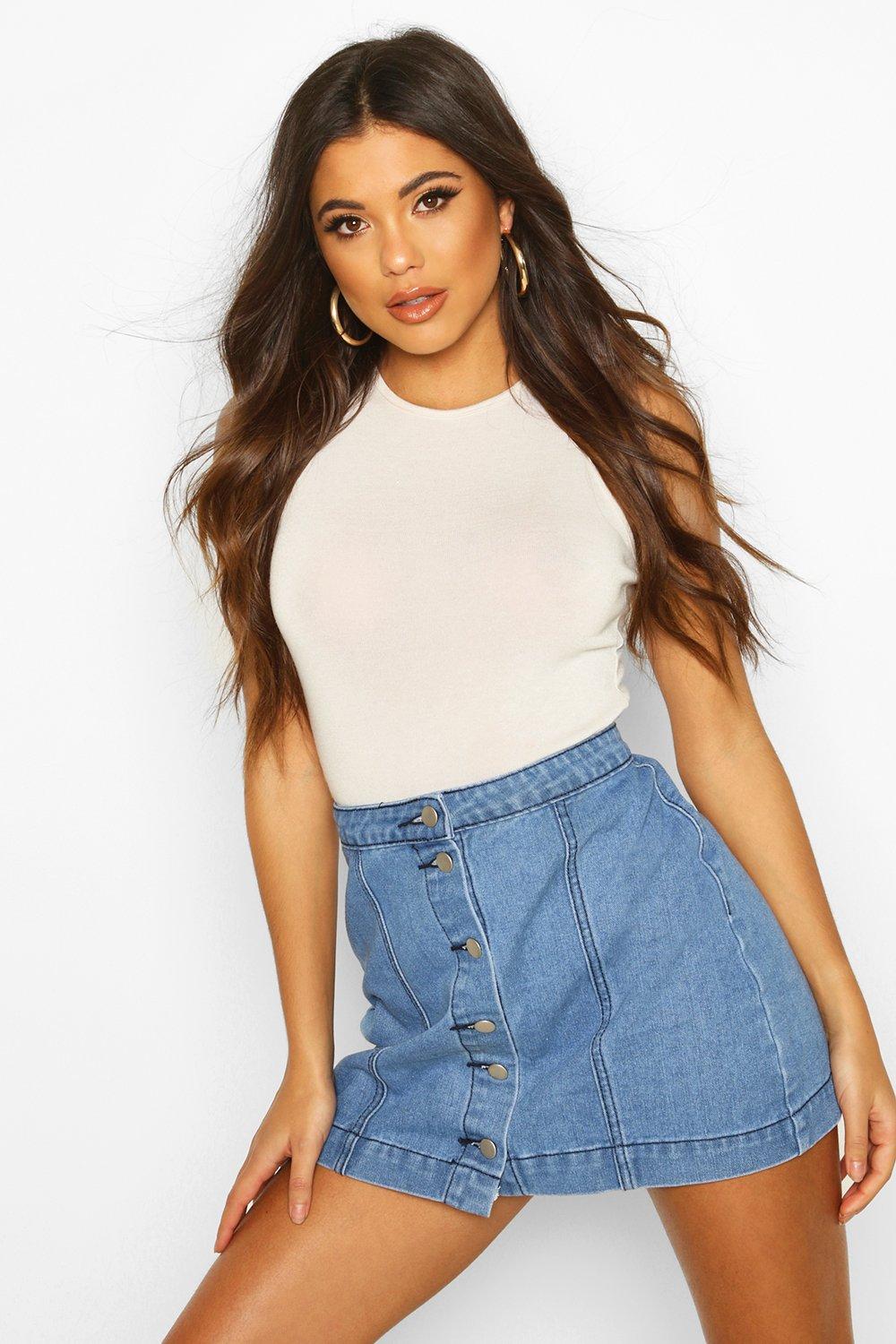 western denim skirts long