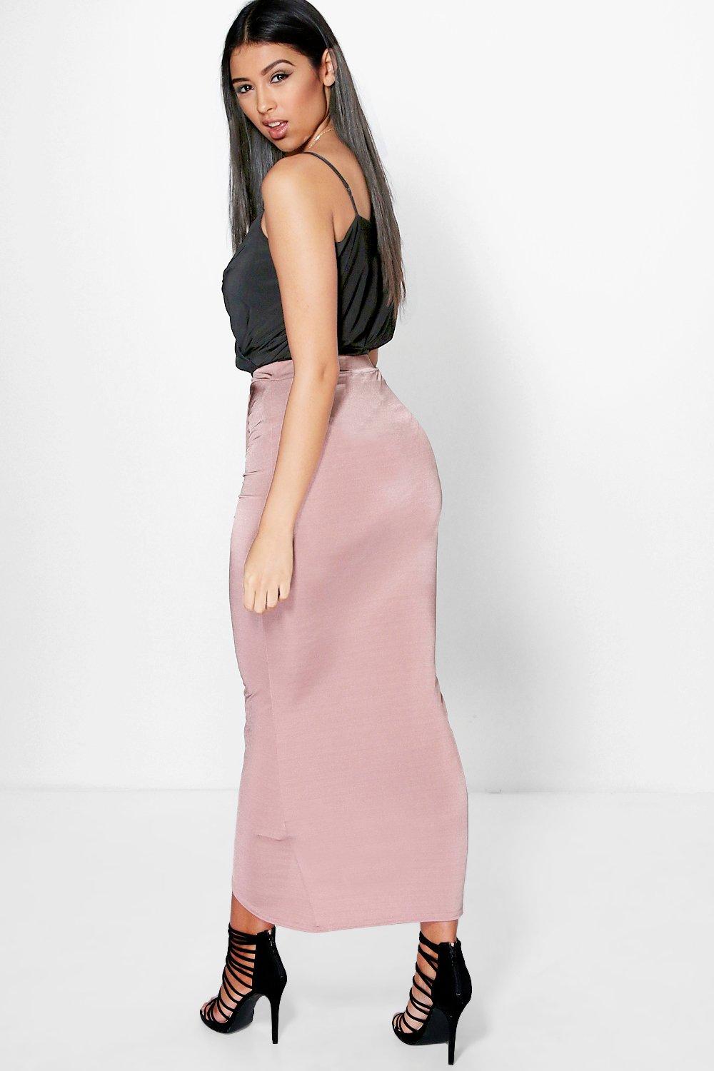 Sia Drape Front Maxi Skirt | boohoo
