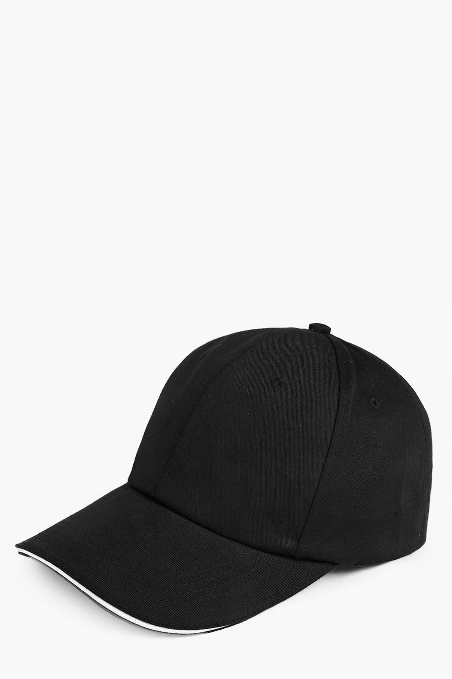 Cappello da baseball nero in tinta unita image number 1