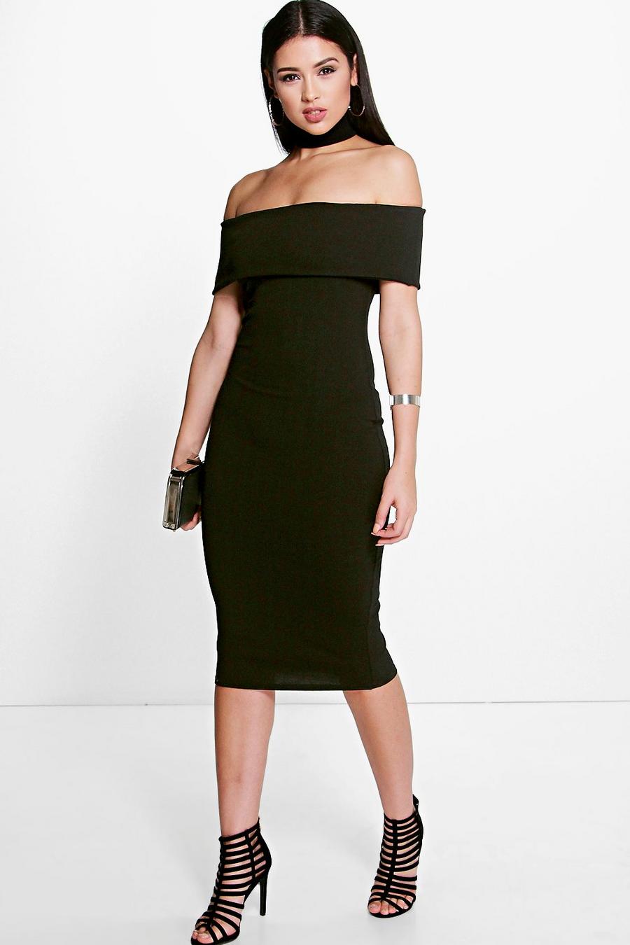 Mhairi Choker Off The Shoulder Midi Dress image number 1