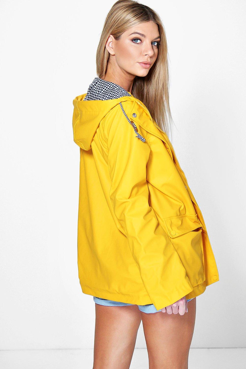 boohoo yellow raincoat