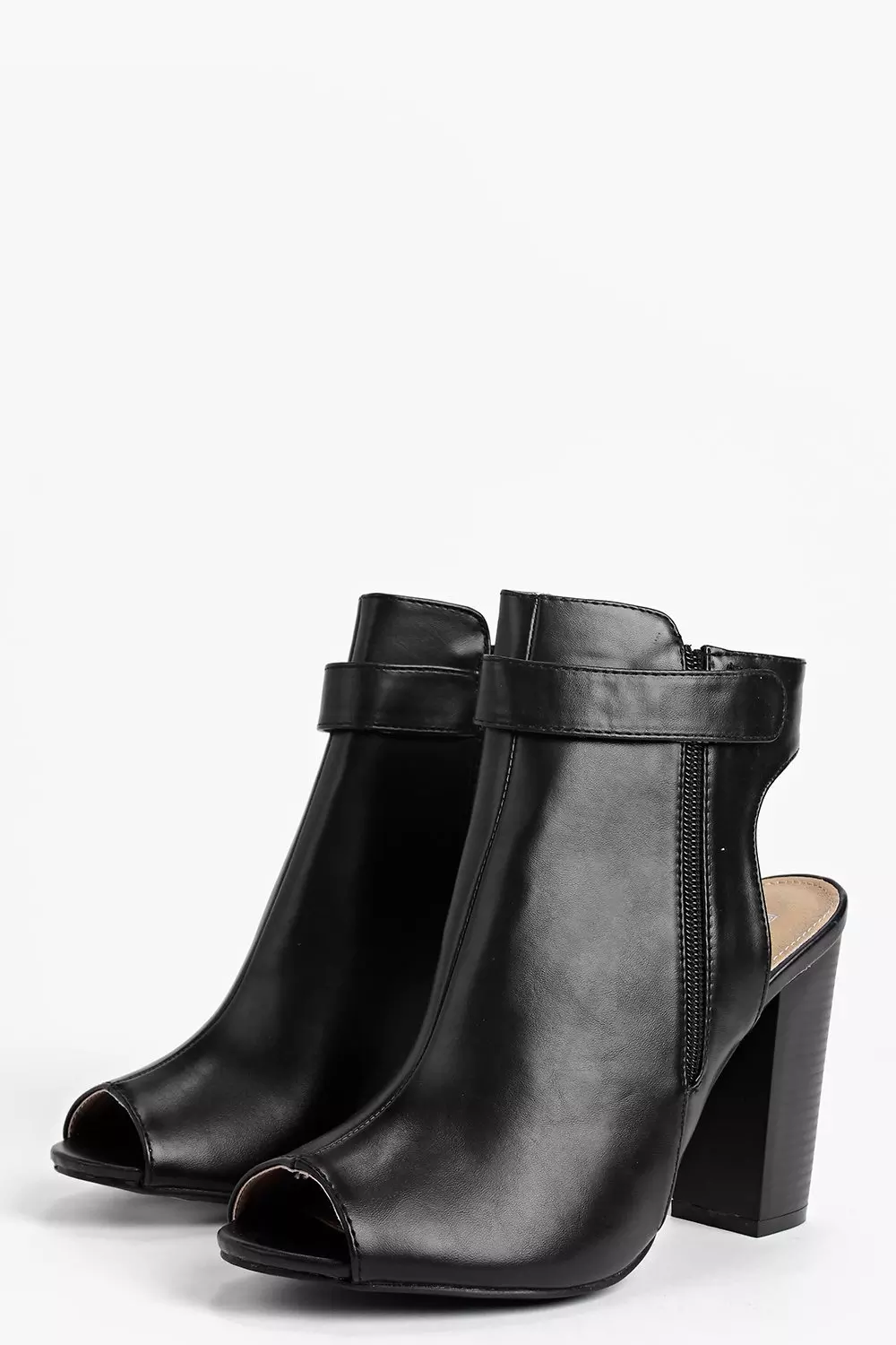 Black Rosie Peeptoe Open Back Heeled Shoe Boot alternative image