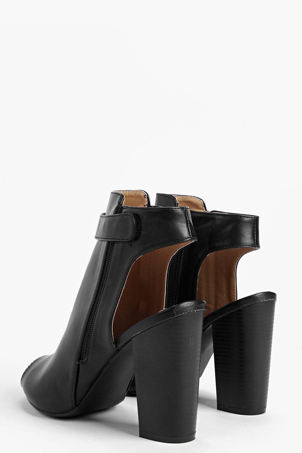 Open back shop ankle boots