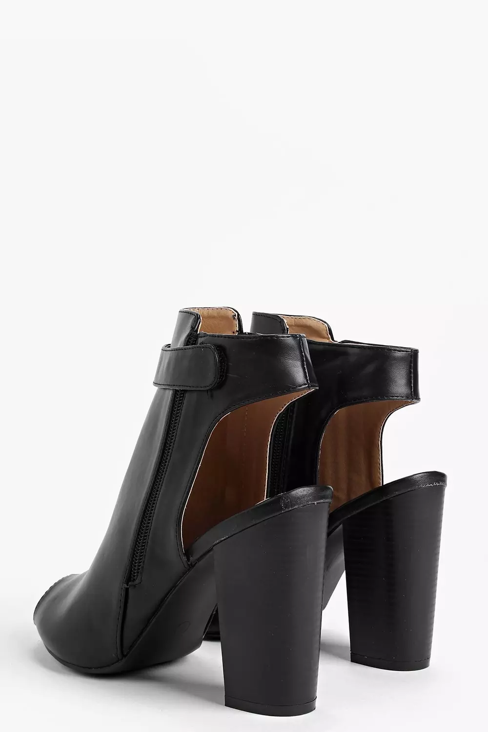 Open back outlet heeled boots