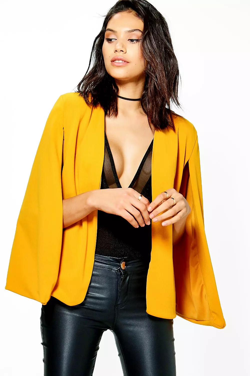 Mustard 2025 cape blazer