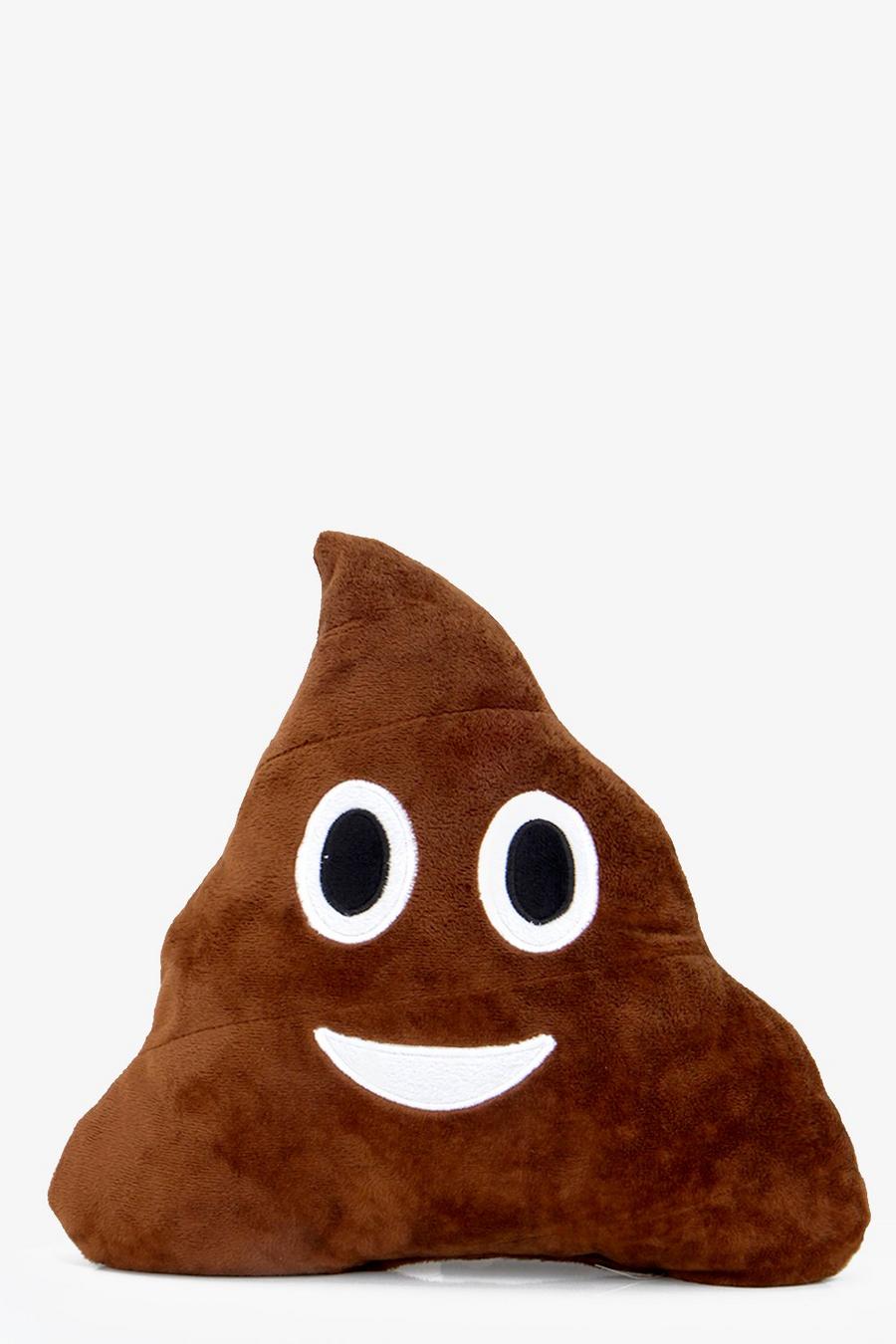 Brown Poo Smiley Face Emoji Cushion
