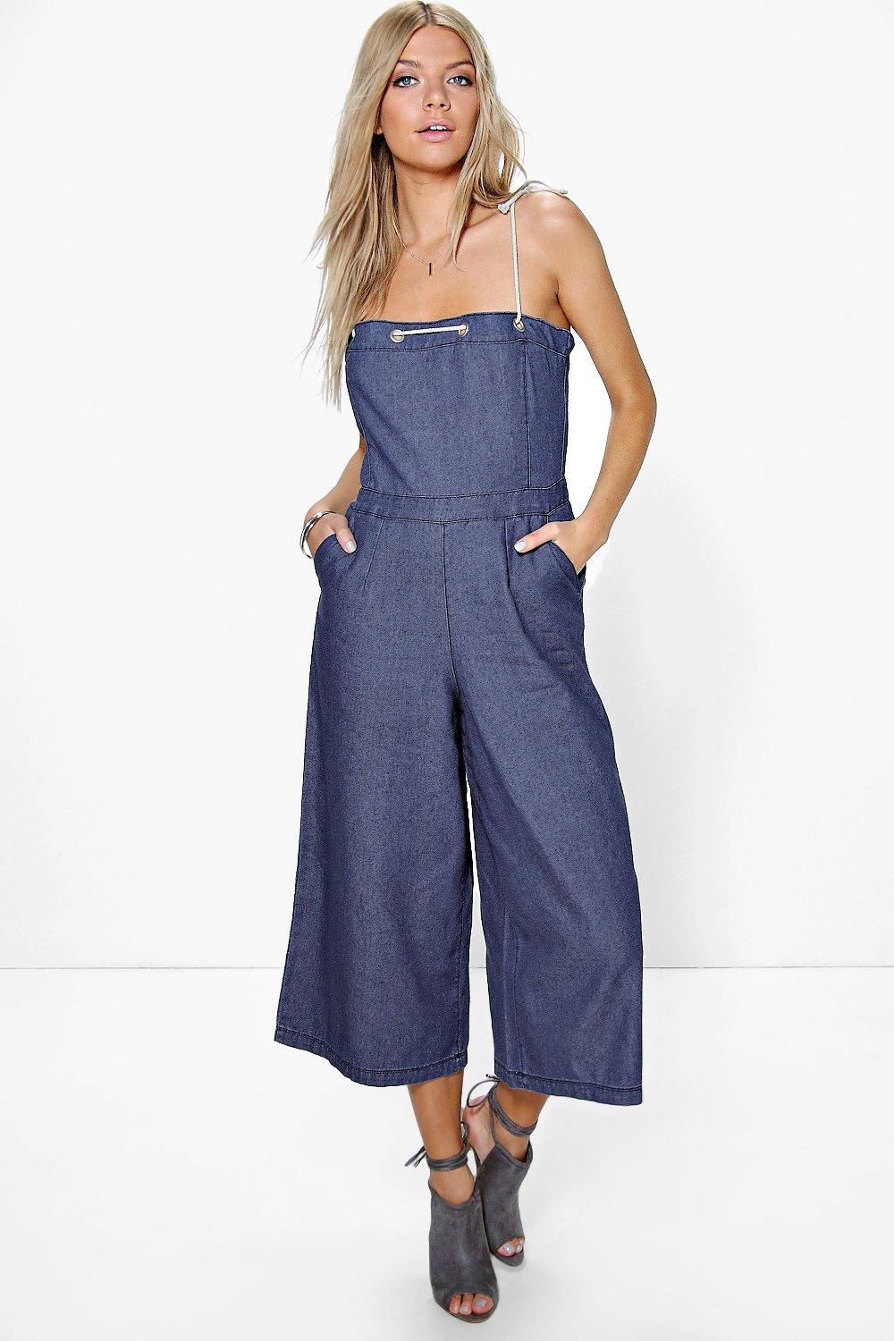 denim jumpsuit boohoo